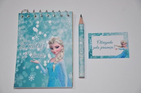 Bloquinho Personalizado com Lápis Frozen