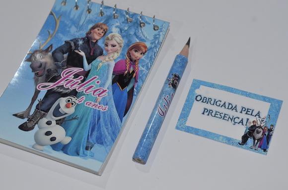 Bloquinho Personalizado com Lápis Frozen