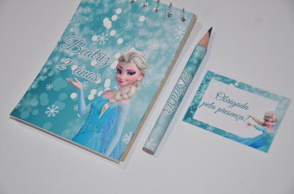 Bloquinho Personalizado com Lápis Frozen