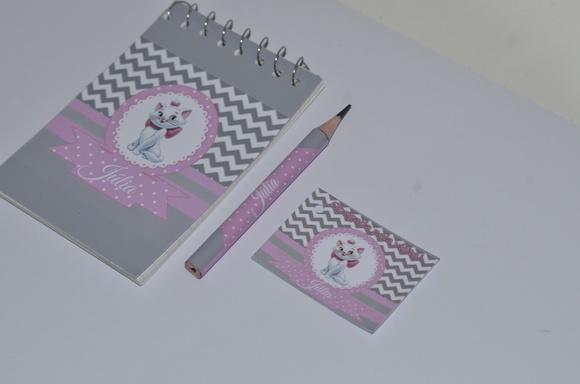 Bloquinho Personalizado com Lápis Gatinha Marie