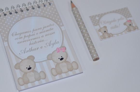 Bloquinho Personalizado com Lápis Gêmeos