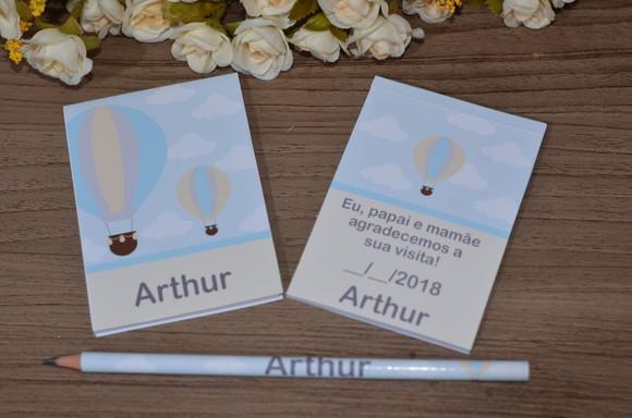 Bloquinho Personalizado com Lápis Grande Balão
