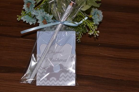 Bloquinho Personalizado com Lápis Grande Elefante