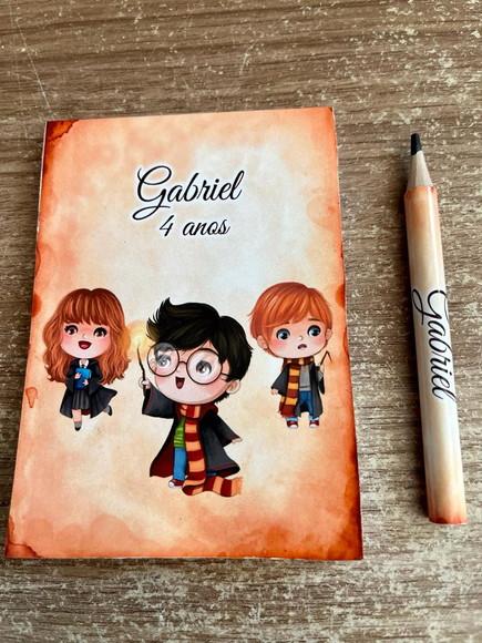 Bloquinho Personalizado com Lápis Harry Potter