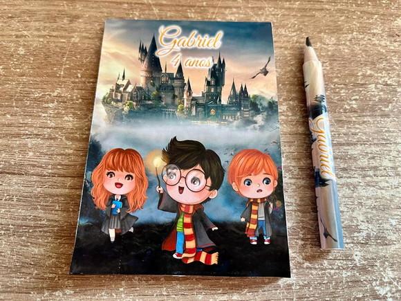 Bloquinho Personalizado com Lápis Harry Potter