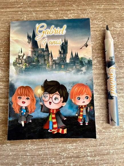 Bloquinho Personalizado com Lápis Harry Potter