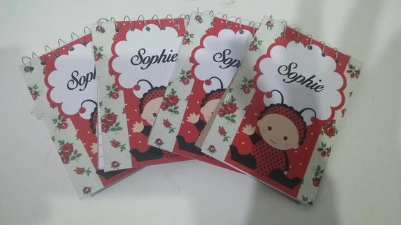 Bloquinho Personalizado com Lápis Joaninha