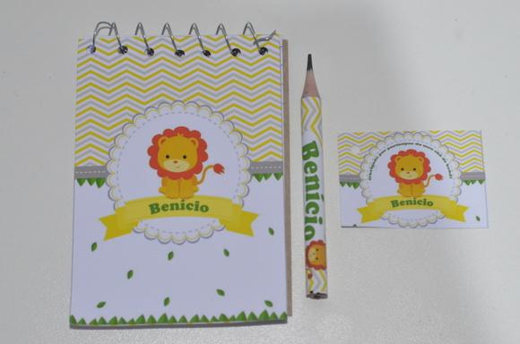 Bloquinho Personalizado com Lápis Leão