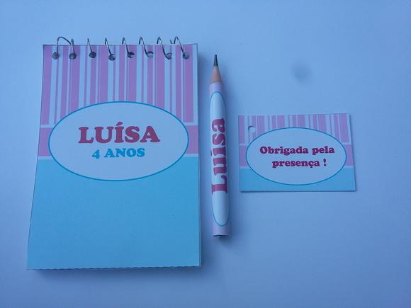Bloquinho Personalizado com Lápis Listras