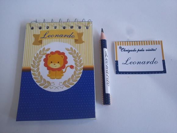 Bloquinho Personalizado com Lápis Leão