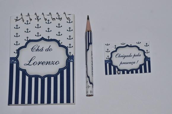 Bloquinho Personalizado com Lápis Marinheiro