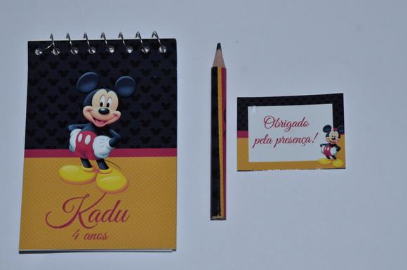 Bloquinho Personalizado com Lápis Mickey