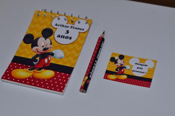 Bloquinho Personalizado com Lápis Mickey