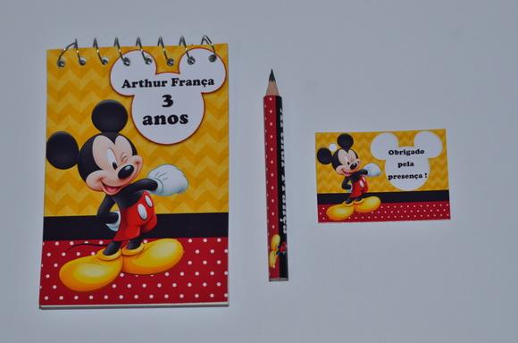 Bloquinho Personalizado com Lápis Mickey