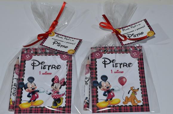 Bloquinho Personalizado com Lápis Mickey e Minnie