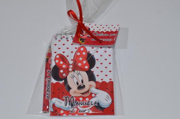 Bloquinho Personalizado com Lápis Minnie