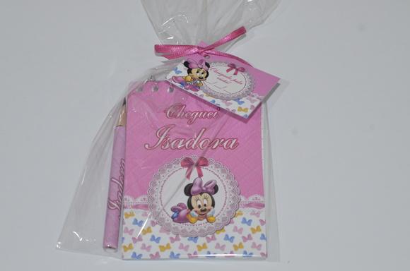 Bloquinho Personalizado com Lápis Minnie Baby