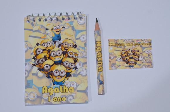 Bloquinho Personalizado com Lápis Minions