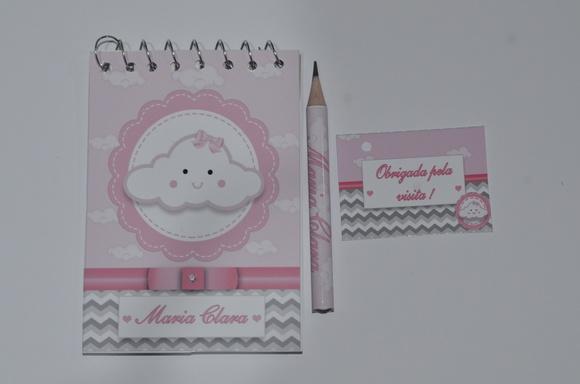 Bloquinho Personalizado com Lápis Nuvem