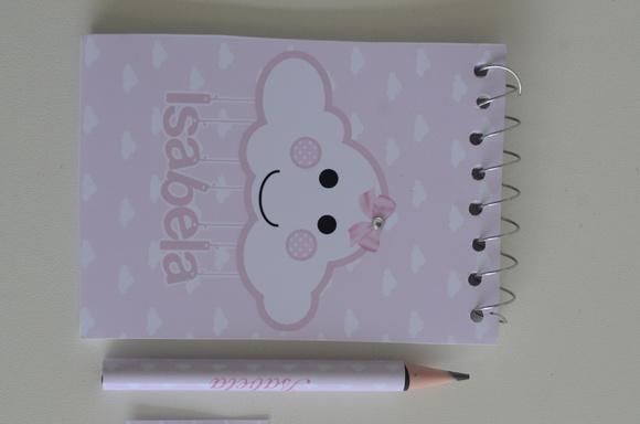 Bloquinho Personalizado com Lápis Nuvem
