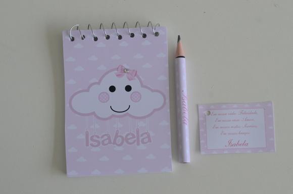 Bloquinho Personalizado com Lápis Nuvem