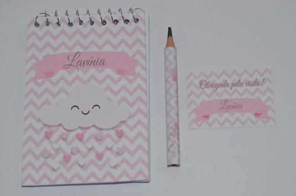 Bloquinho Personalizado com Lápis Nuvem Chevron