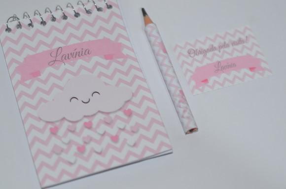 Bloquinho Personalizado com Lápis Nuvem Chevron
