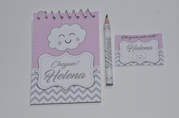 Bloquinho Personalizado com Lápis Nuvem Chevron