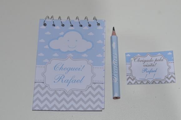 Bloquinho Personalizado com Lápis Nuvem Chevron