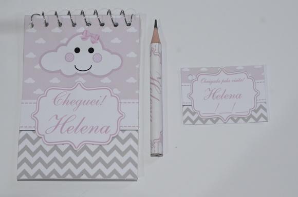 Bloquinho Personalizado com Lápis Nuvem Chevron