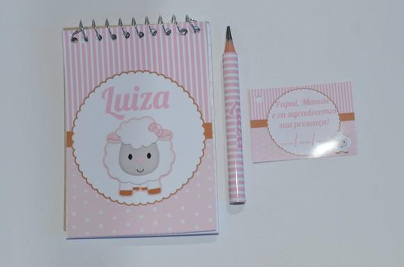 Bloquinho Personalizado com Lápis Ovelhinha
