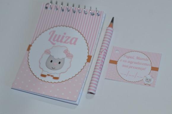 Bloquinho Personalizado com Lápis Ovelhinha