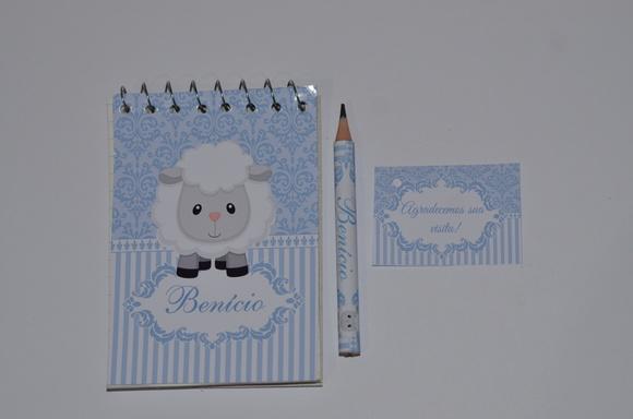 Bloquinho Personalizado com Lápis Ovelhinha