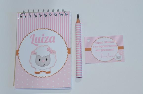 Bloquinho Personalizado com Lápis Ovelhinha