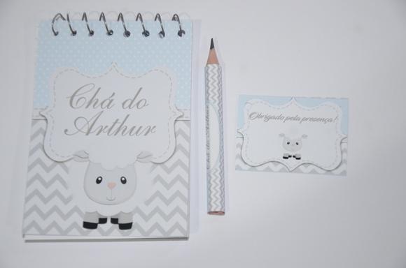 Bloquinho Personalizado com Lápis Ovelhinha