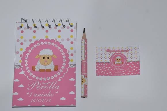 Bloquinho Personalizado com Lápis Ovelhinha