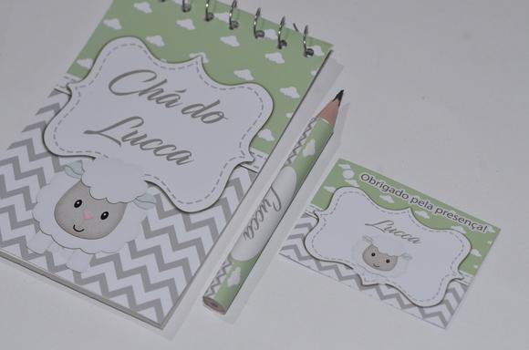Bloquinho Personalizado com Lápis Ovelhinha