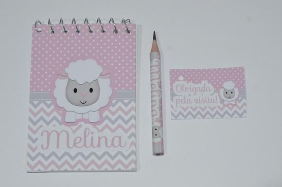 Bloquinho Personalizado com Lápis Ovelhinha