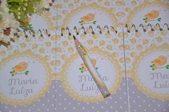 Bloquinho Personalizado com Lápis Passarinho