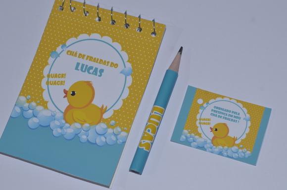 Bloquinho Personalizado com Lápis Patinho