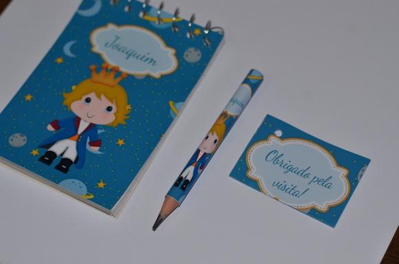 Bloquinho Personalizado com Lápis Pequeno Principe
