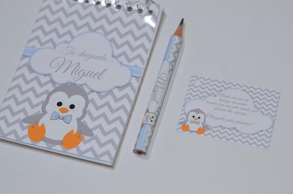 Bloquinho Personalizado com Lápis Pinguim