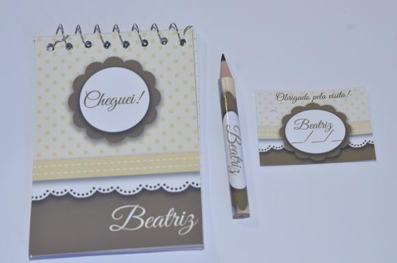 Bloquinho Personalizado com Lápis Poá