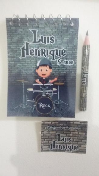 Bloquinho Personalizado com Lápis Rock