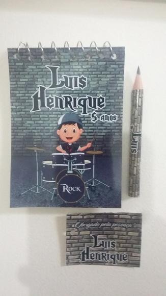 Bloquinho Personalizado com Lápis Rock
