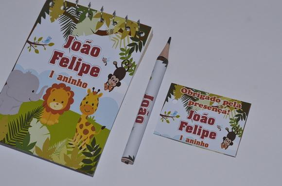 Bloquinho Personalizado com Lápis Safari