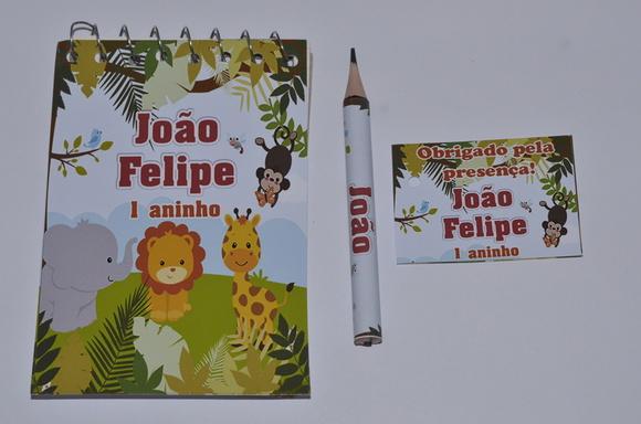 Bloquinho Personalizado com Lápis Safari
