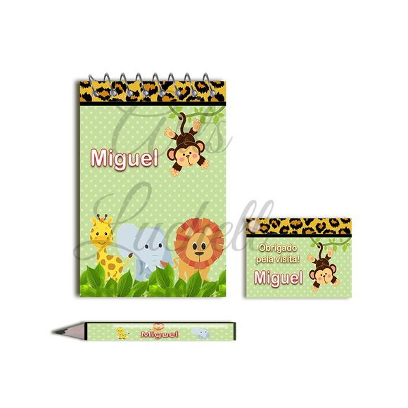 Bloquinho Personalizado com Lápis Safari