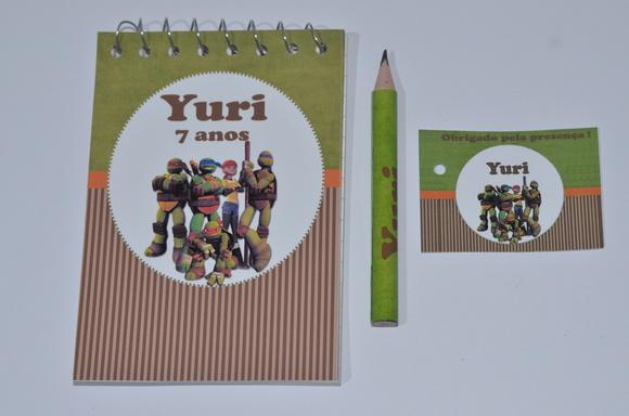 Bloquinho Personalizado com Lápis Tartarugas Ninja