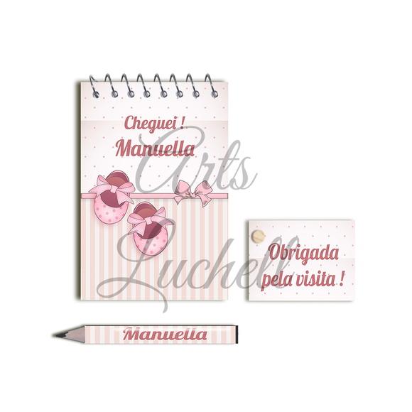 Bloquinho Personalizado com Lápis Sapatinho